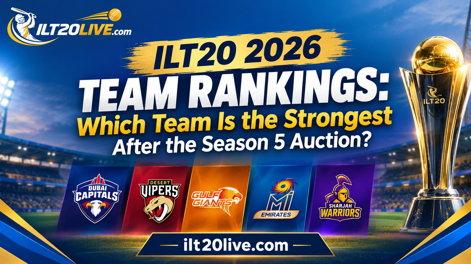 ILT20 2026 Squads Ranked: Strongest Team After Auction