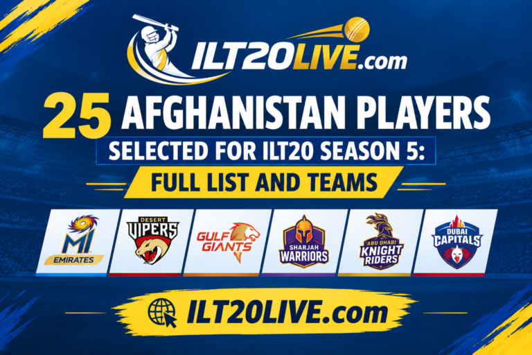 Afghanistan players selected for ILT20 Season 5