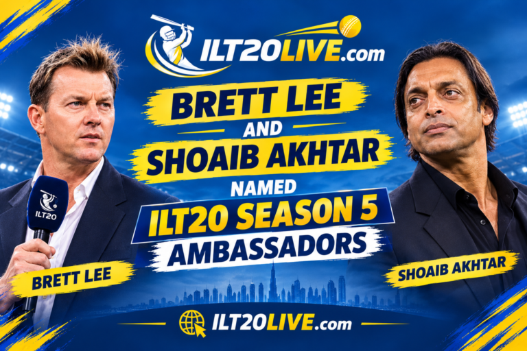 Brett Lee and Shoaib Akhtar named ILT20 Season 5 ambassadors