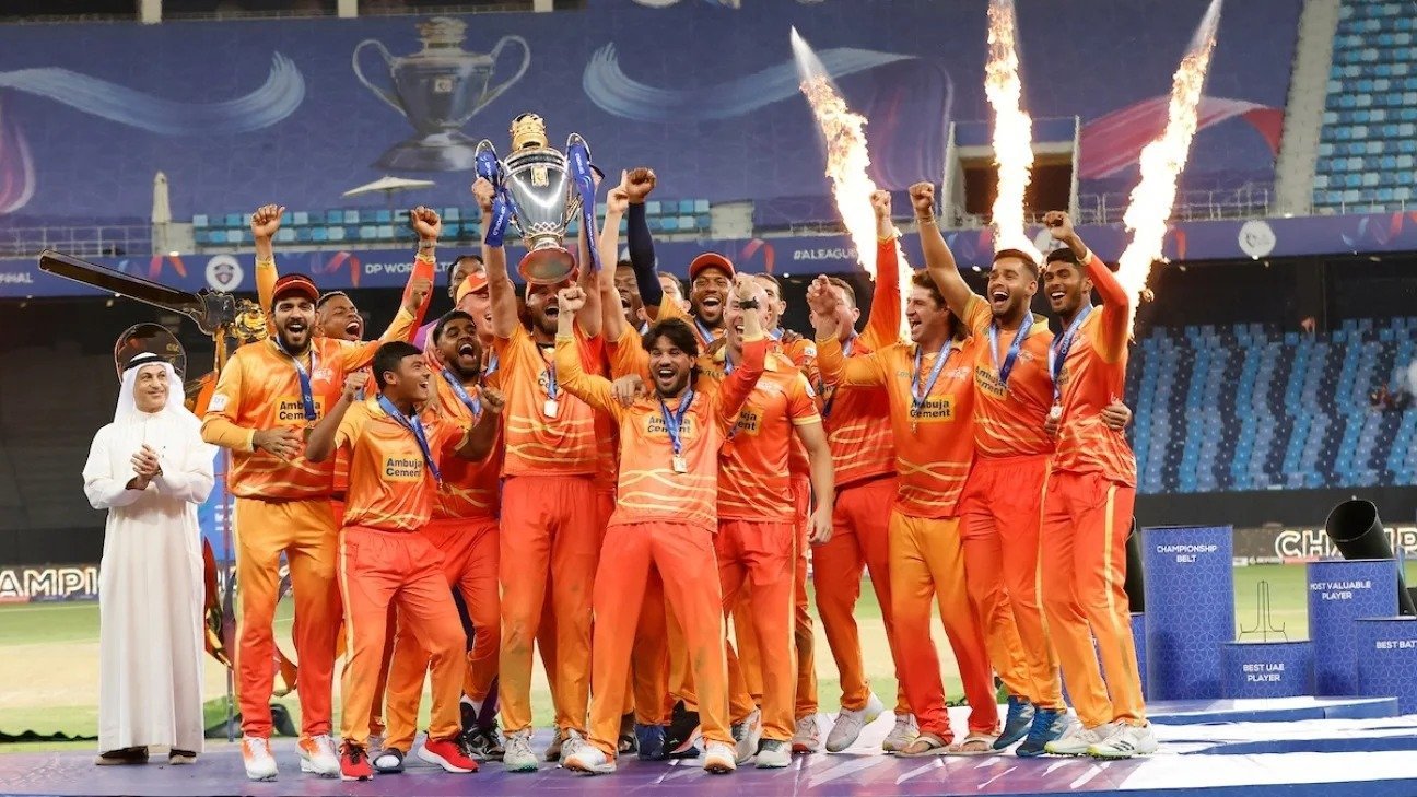 Gulf Giants celebrate the 2023 ILT20 title